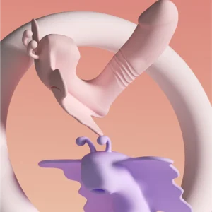Charming butterfly female wearable sucking vibrator wireless remote control retractable closing rod masturbation device adult sex toy